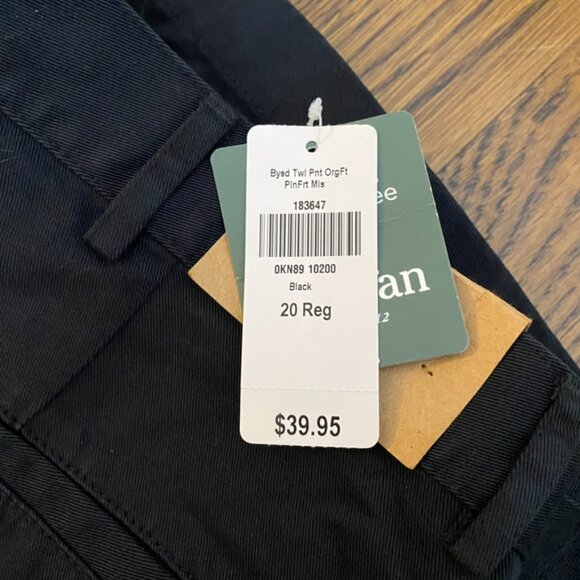 (2) L.L. Bean Original Fit pants 20R black and khaki NWT - Picture 8 of 9